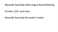 MTLL Board Meeting